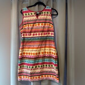 Talbots Petites 12P Colorful Textured Stripe Sleeveless Sheath Dress